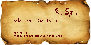 Károsi Szilvia névjegykártya